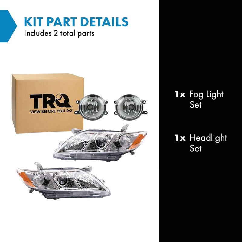 TRQ Lighting Kit Driver & Passenger Side Compatible with 2007-2009 Toyota Camry SC2592100 SC2593100 TO2518105 TO2519105 - Image 2